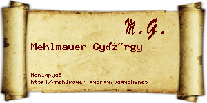 Mehlmauer György névjegykártya